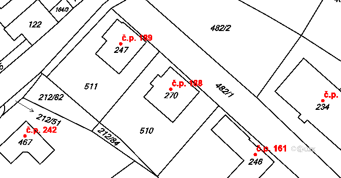 Perštejn 188 na parcele st. 270 v KÚ Perštejn, Katastrální mapa