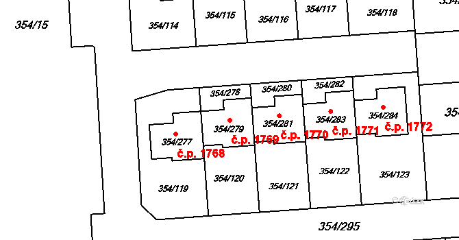 Slavkov u Brna 1769 na parcele st. 354/279 v KÚ Slavkov u Brna, Katastrální mapa