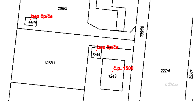 Sulice 104084472 na parcele st. 1244 v KÚ Sulice, Katastrální mapa