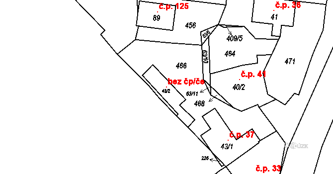 Kosmonosy 104796472 na parcele st. 43/2 v KÚ Horní Stakory, Katastrální mapa