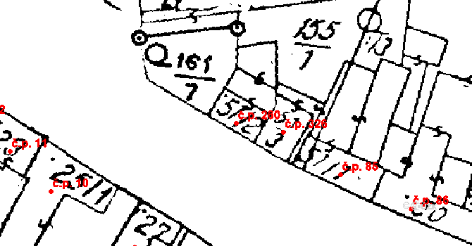 Luleč 260 na parcele st. 51/2 v KÚ Luleč, Katastrální mapa