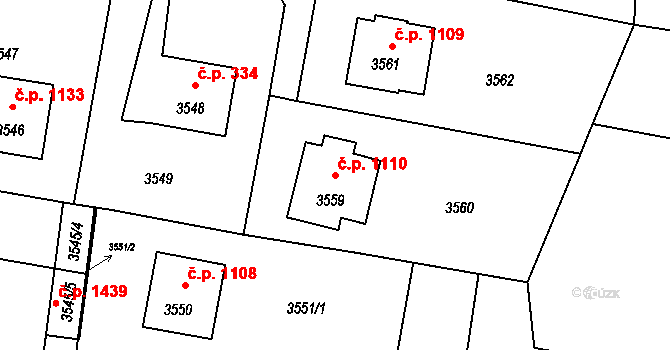 Lutyně 1110, Orlová na parcele st. 3559 v KÚ Horní Lutyně, Katastrální mapa