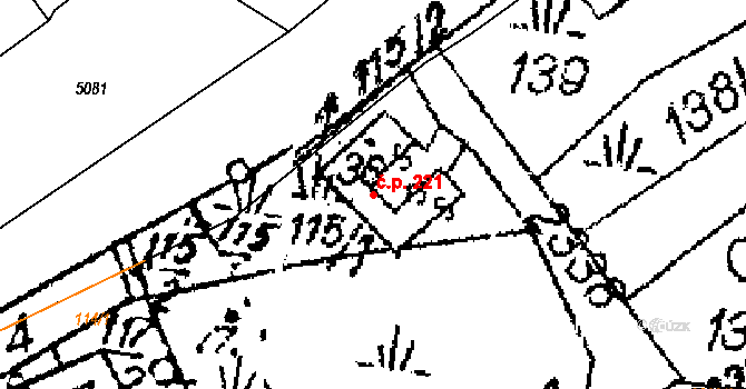 Damníkov 221 na parcele st. 36 v KÚ Damníkov, Katastrální mapa