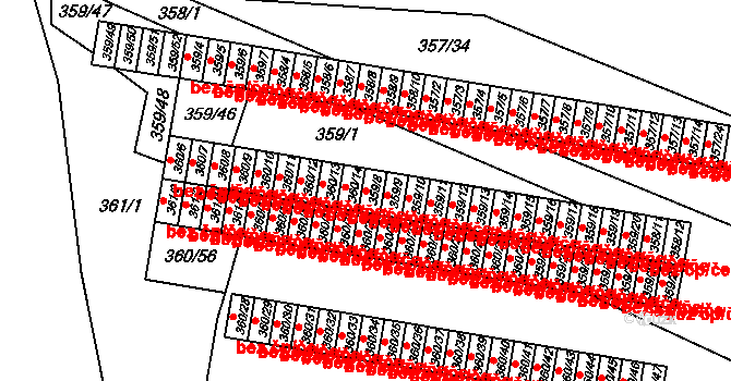 Rousínov 111 na parcele st. 359/8 v KÚ Rousínov u Vyškova, Katastrální mapa