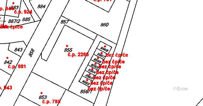 Tábor 40939472 na parcele st. 856/7 v KÚ Tábor, Katastrální mapa