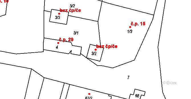 Dobruška 41639472 na parcele st. 3/2 v KÚ Běstviny, Katastrální mapa