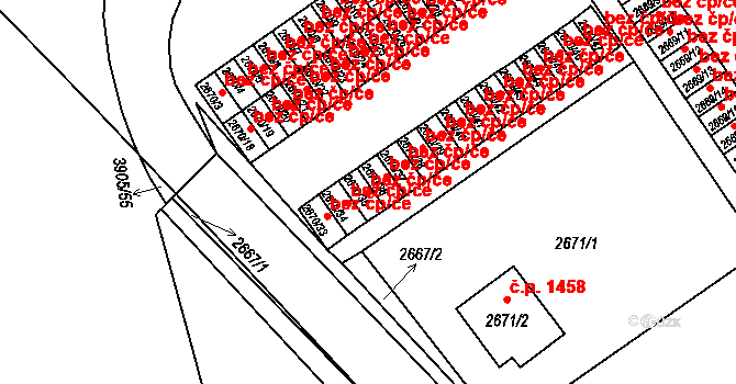 Turnov 44787472 na parcele st. 2670/35 v KÚ Turnov, Katastrální mapa