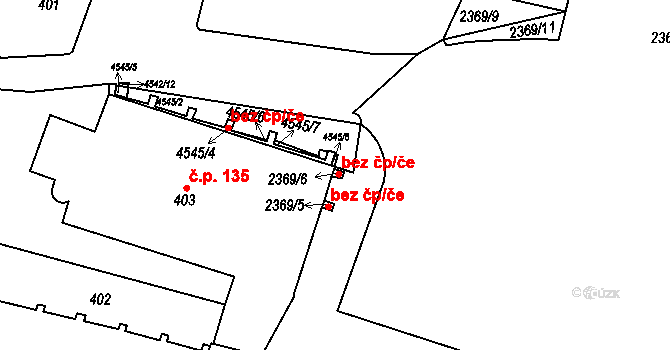 Teplice 45099472 na parcele st. 2369/6 v KÚ Teplice, Katastrální mapa