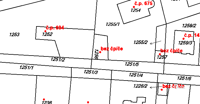 Hořovice 46940472 na parcele st. 1256 v KÚ Hořovice, Katastrální mapa