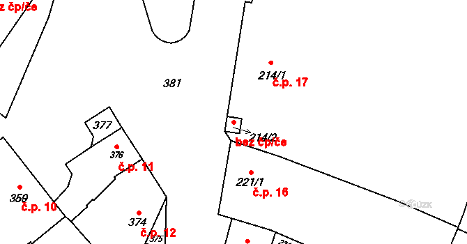 Křelov-Břuchotín 48166472 na parcele st. 214/2 v KÚ Křelov, Katastrální mapa