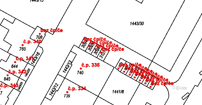 Moravské Budějovice 49040472 na parcele st. 3101 v KÚ Moravské Budějovice, Katastrální mapa