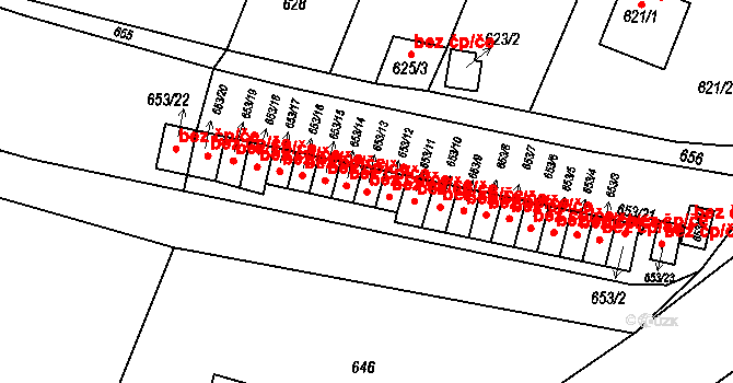 Jilemnice 49358472 na parcele st. 653/13 v KÚ Jilemnice, Katastrální mapa