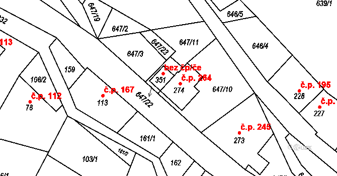 Hrabenov 264, Ruda nad Moravou na parcele st. 274 v KÚ Hrabenov, Katastrální mapa