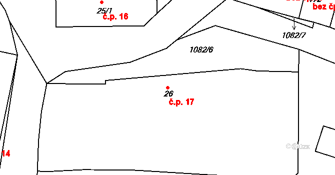 Soběkury 17 na parcele st. 26 v KÚ Soběkury, Katastrální mapa