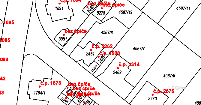 Žatec 1508 na parcele st. 3820 v KÚ Žatec, Katastrální mapa