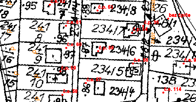 Kocourov 55, Slavíkov na parcele st. 87 v KÚ Kocourov u Slavíkova, Katastrální mapa