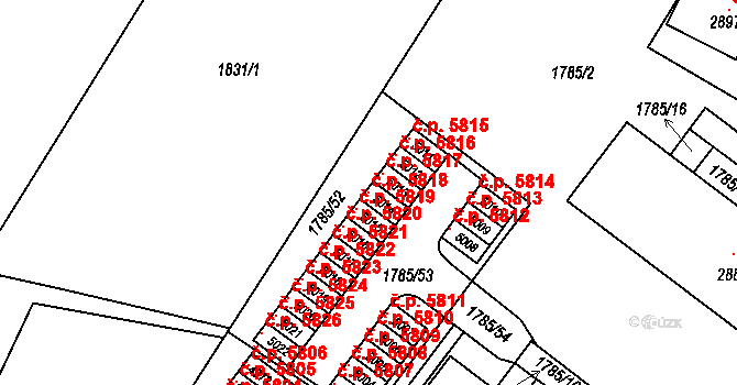 Česká Třebová 5818 na parcele st. 5014 v KÚ Česká Třebová, Katastrální mapa