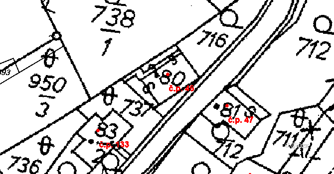 Dolní Sytová 46, Háje nad Jizerou na parcele st. 80 v KÚ Dolní Sytová, Katastrální mapa