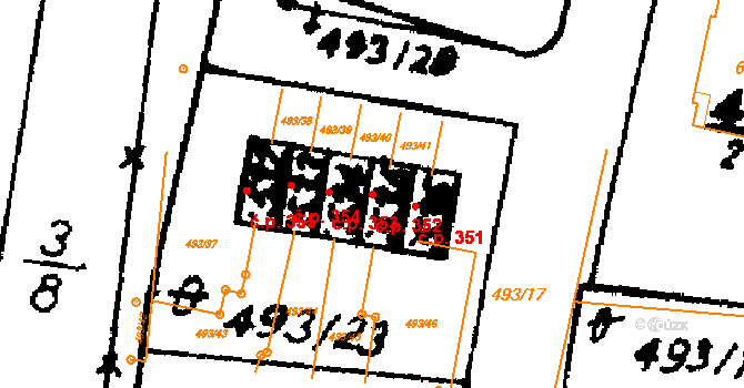 Nasavrky 352 na parcele st. 535 v KÚ Nasavrky, Katastrální mapa