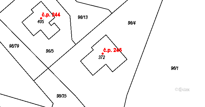 Vysoká Pec 245, Bohutín na parcele st. 372 v KÚ Vysoká Pec u Bohutína, Katastrální mapa