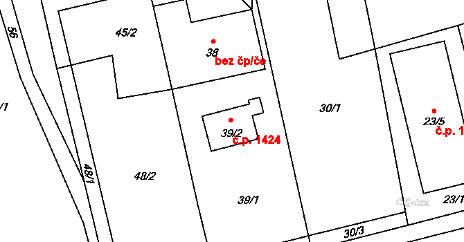Kylešovice 1424, Opava na parcele st. 39/2 v KÚ Kylešovice, Katastrální mapa