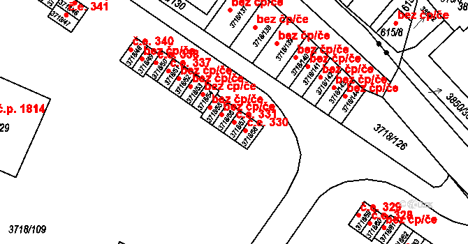 Předměstí 331, Litoměřice na parcele st. 3718/57 v KÚ Litoměřice, Katastrální mapa