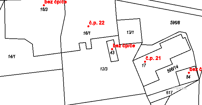 Heřmaneč 41011473 na parcele st. 43 v KÚ Heřmaneč, Katastrální mapa