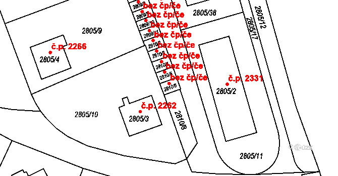 Teplice 45119473 na parcele st. 2810/6 v KÚ Teplice, Katastrální mapa