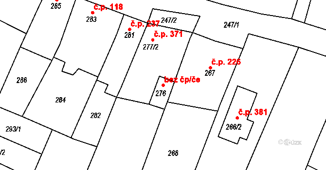 Brno 45588473 na parcele st. 276 v KÚ Soběšice, Katastrální mapa