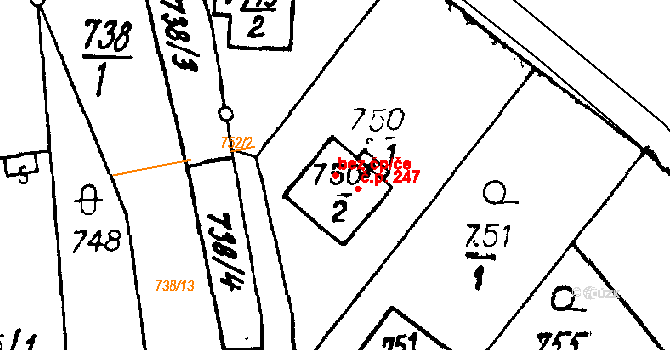 Heřmanova Huť 49170473 na parcele st. 150/2 v KÚ Vlkýš, Katastrální mapa
