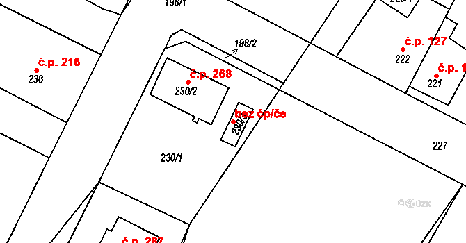 Zruč-Senec 49801473 na parcele st. 230/3 v KÚ Senec u Plzně, Katastrální mapa