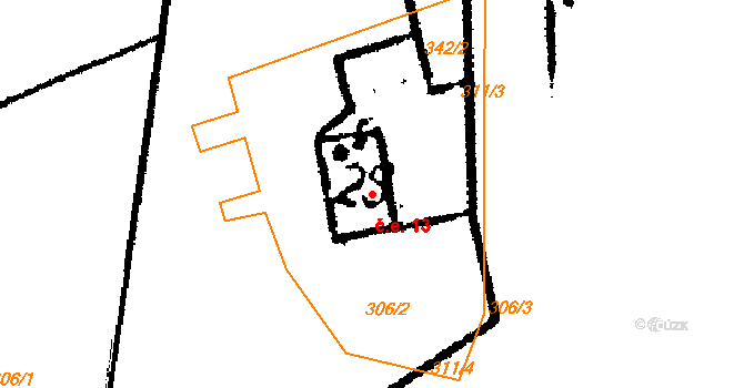 Svinná 13, Čachrov na parcele st. 25 v KÚ Svinná na Šumavě, Katastrální mapa