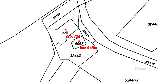 Rožnov pod Radhoštěm 89862473 na parcele st. 5097 v KÚ Rožnov pod Radhoštěm, Katastrální mapa