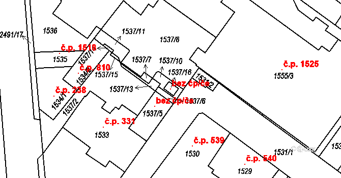 Duchcov 94710473 na parcele st. 1537/16 v KÚ Duchcov, Katastrální mapa