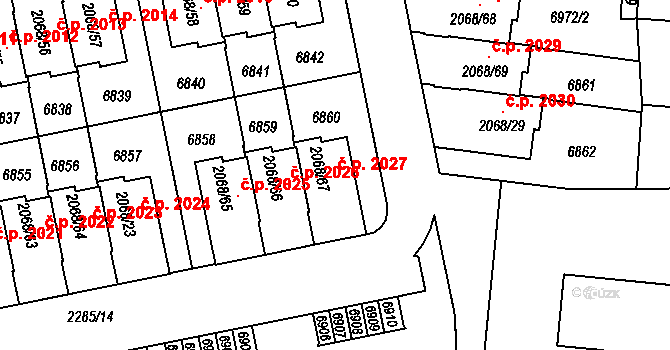 Beroun-Město 2027, Beroun na parcele st. 2068/67 v KÚ Beroun, Katastrální mapa