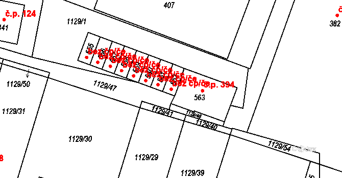 Doksy 107729474 na parcele st. 562 v KÚ Doksy u Kladna, Katastrální mapa