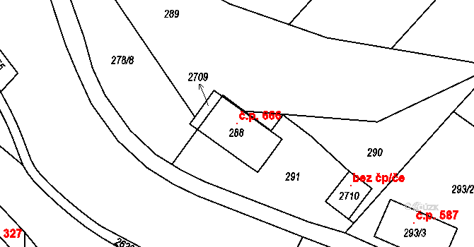 Vimperk II 666, Vimperk na parcele st. 288 v KÚ Vimperk, Katastrální mapa