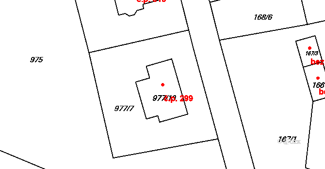 Neveklov 299 na parcele st. 977/13 v KÚ Neveklov, Katastrální mapa