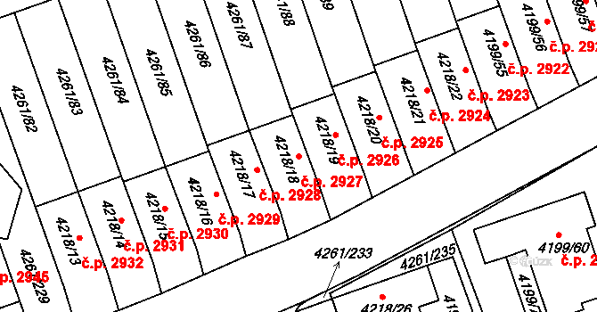 Smíchov 2927, Praha na parcele st. 4218/18 v KÚ Smíchov, Katastrální mapa