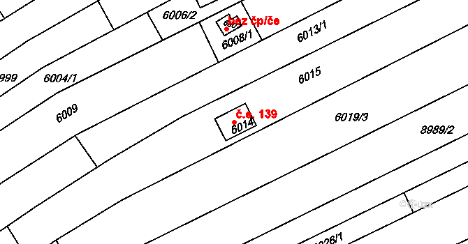 Strážnice 139 na parcele st. 6014 v KÚ Strážnice na Moravě, Katastrální mapa