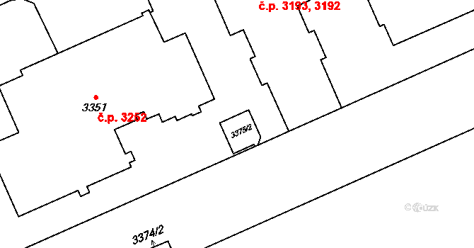 Kladno 3236 na parcele st. 3375/2 v KÚ Kladno, Katastrální mapa