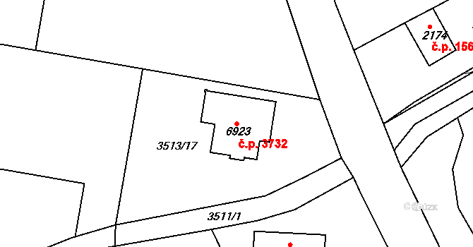 Havlíčkův Brod 3732 na parcele st. 6923 v KÚ Havlíčkův Brod, Katastrální mapa