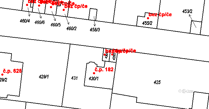 Praha 40464474 na parcele st. 430/3 v KÚ Troja, Katastrální mapa