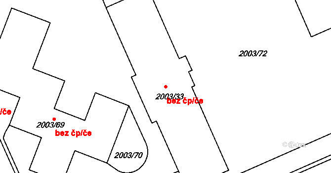 Holešov 41060474 na parcele st. 2003/33 v KÚ Holešov, Katastrální mapa