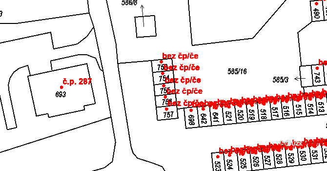 Loučovice 41488474 na parcele st. 755 v KÚ Loučovice, Katastrální mapa