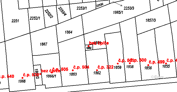 Břeclav 42831474 na parcele st. 1860 v KÚ Poštorná, Katastrální mapa