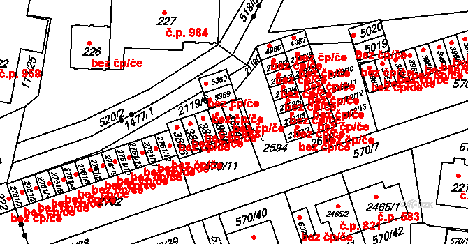 Třebíč 44138474 na parcele st. 4624 v KÚ Třebíč, Katastrální mapa
