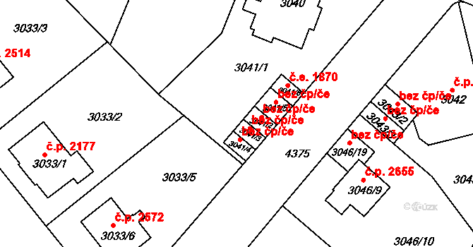 Teplice 45122474 na parcele st. 3041/3 v KÚ Teplice, Katastrální mapa