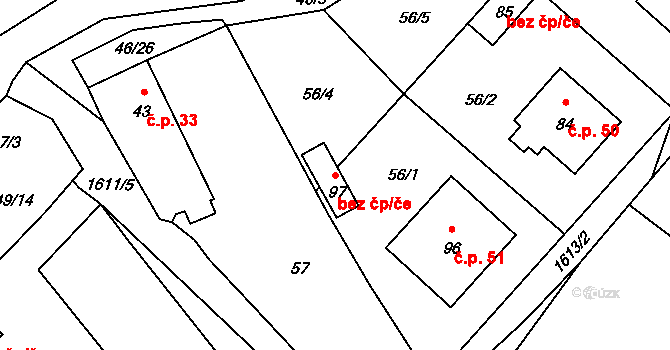 Biřkov 45203474 na parcele st. 97 v KÚ Biřkov, Katastrální mapa