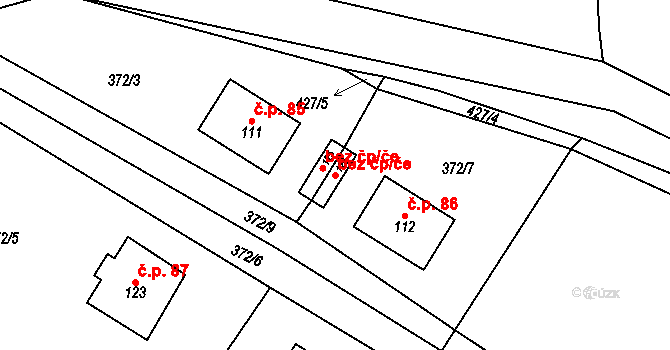 Lobeč 45388474 na parcele st. 126 v KÚ Lobeč u Mšena, Katastrální mapa